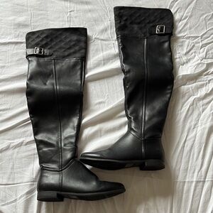 Call It Spring Black Knee High Riding Boots | Equestrian Fall Trend Faux Leather